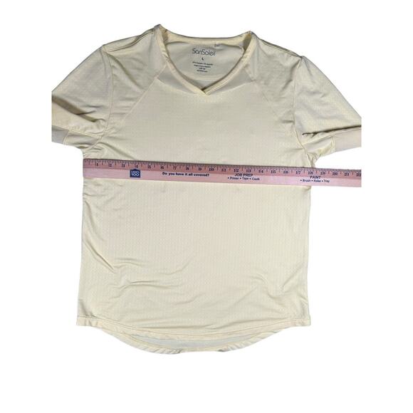 SanSoleil Womens Size Large Neon Yellow Mesh Long Sleeve UPF 50 Lightweight - Picture 4 of 6